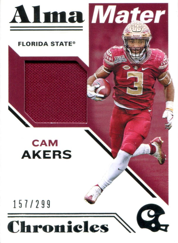 Cam Akers 2020 Panini Chronicles Draft Picks Alma Mater Rookie Jersey Card #22