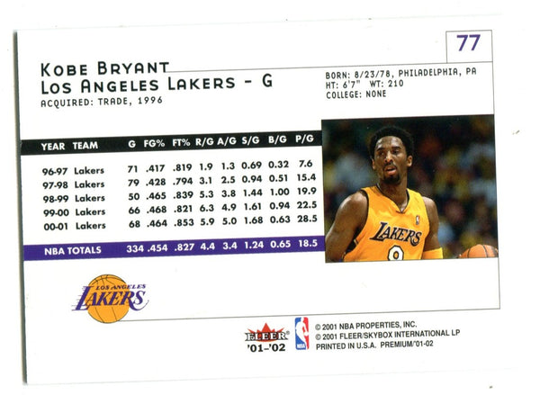 Kobe Bryant 2001-02 Fleer Premium #77 Card