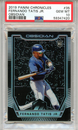 Fernando Tatis Jr. 2019 Panini Chronicles Obsidian Rookie Card #35 (PSA Gem Mt 10)