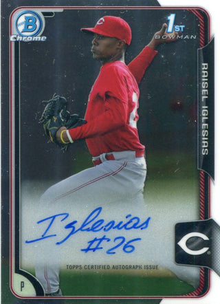 Raisel Iglesias Autographed 2015 1st Bowman Chrome Rookie Card