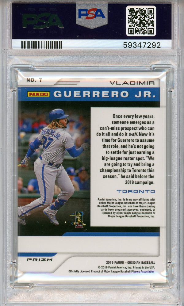 Vladimir Guerrero Jr. 2019 Panini Chronicles Obsidian Rookie Card #7 (PSA Gem Mt 10)