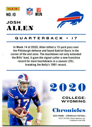 Josh Allen Panini Chronicles 2020 #10