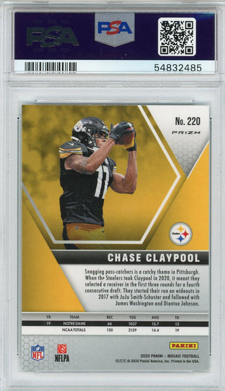 Chase Claypool 2020 Panini Mosaic Green Rookie Card #220 (PSA)