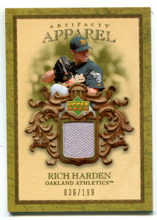 Rich Harden 2007 Upper Deck Artifacts Apparel #MLBRH Jersey Card 036/199