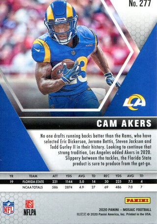 Cam Akers 2020 Panini Mosaic Rookie Card