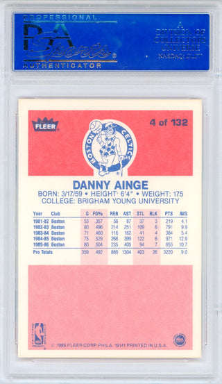 Danny Ainge 1986 Fleer Card #4 (PSA Mint 9)