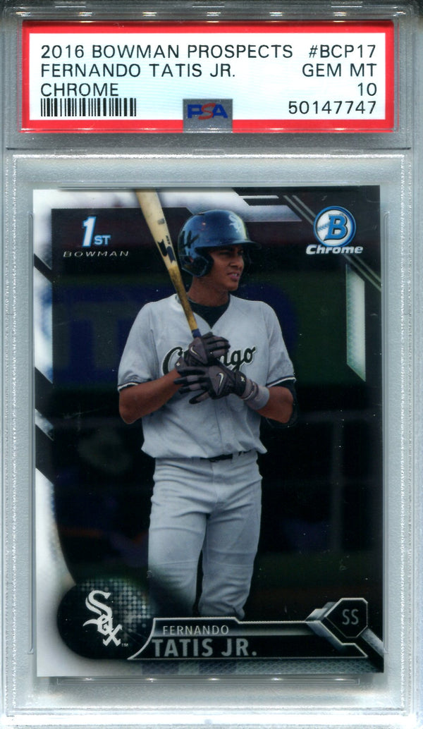 Fernando Tatis Jr. 2016 Bowman Chrome Prospects Rookie Card (PSA)