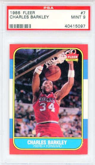 Charles Barkley 1986 Fleer Card #7 (PSA Mint 9)