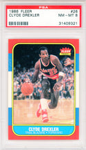 Clyde Drexler 1986 Fleer Card #26 (PSA NM-MT 8)