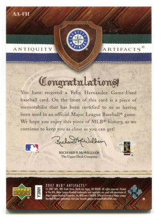 Felix Hernandez 2007 Upper Deck Antiquity #AAFH Jersey Card 185/199