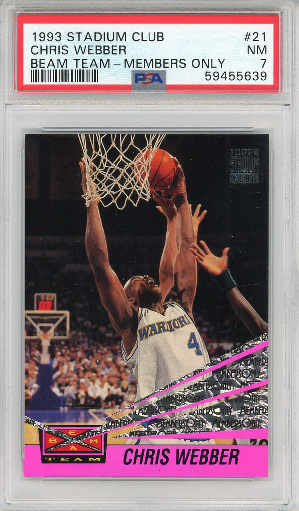 Chris Webber 1993 Stadium Club Beam Team Members Only Card #21 (PSA NM 7)