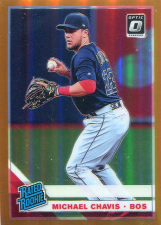 Michael Chavis 2019 Donruss Optic Orange Refractor Rookie Card 75/99