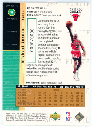 Michael Jordan 1998 Upper Deck SPx Sample Card #S1