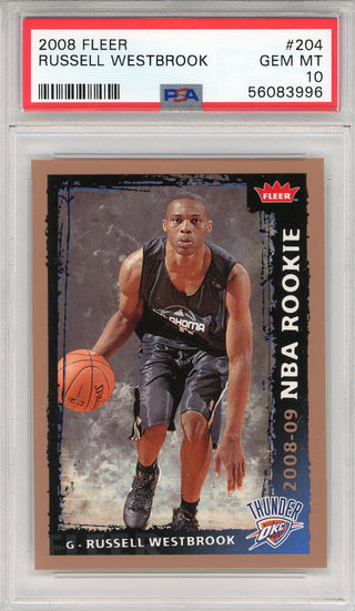 Russell Westbrook 2008 Fleer Rookie Card #204 (PSA)