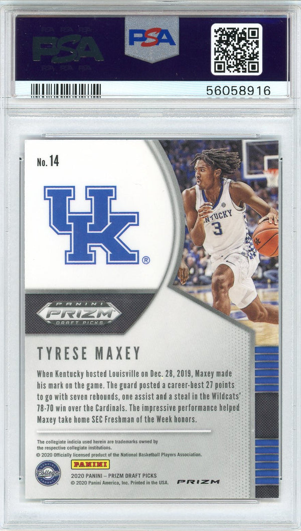 Tyrese Maxey 2020 Panini Prizm Draft Pick Ruby Wave Rookie Card #14 (PSA)