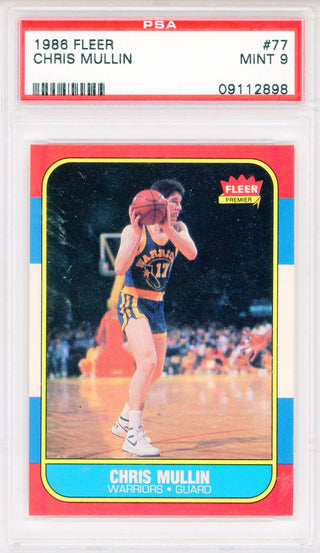 Chris Mullin 1986 Fleer Card #77 (PSA Mint 9)