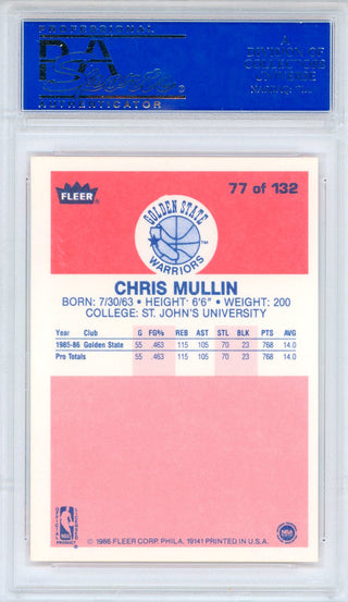 Chris Mullin 1986 Fleer Card #77 (PSA Mint 9)