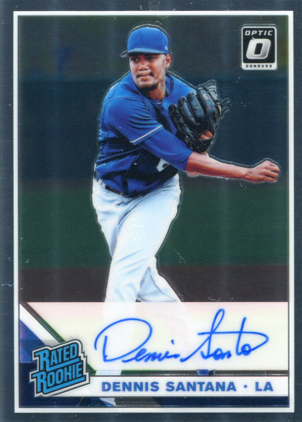 Dennis Santana Autographed 2019 Donruss Optic Rated Rookie Card