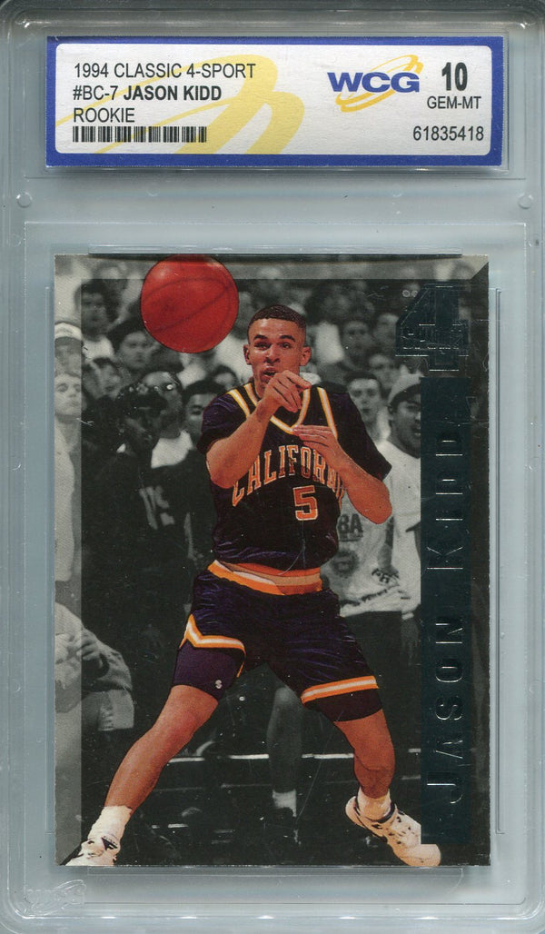 Jason Kidd 1994 Classic 4-Sport Rookie Card (WCG 10)