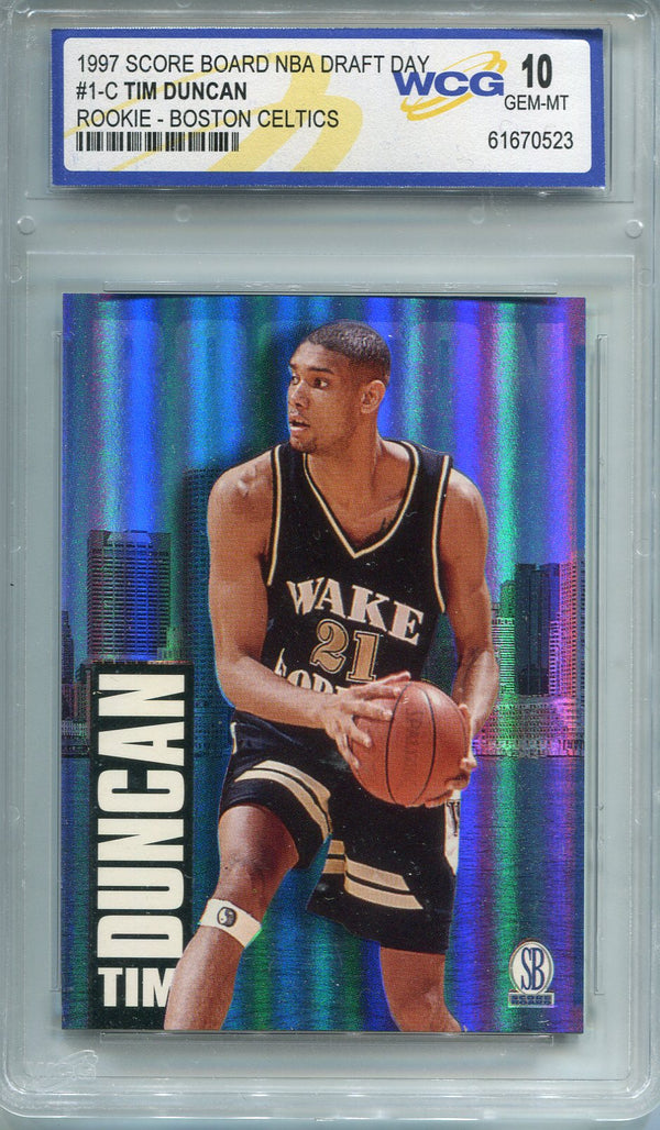 Tim Duncan 1997 Scoreboard NBA Draft Day Rookie Card (WCG 10)