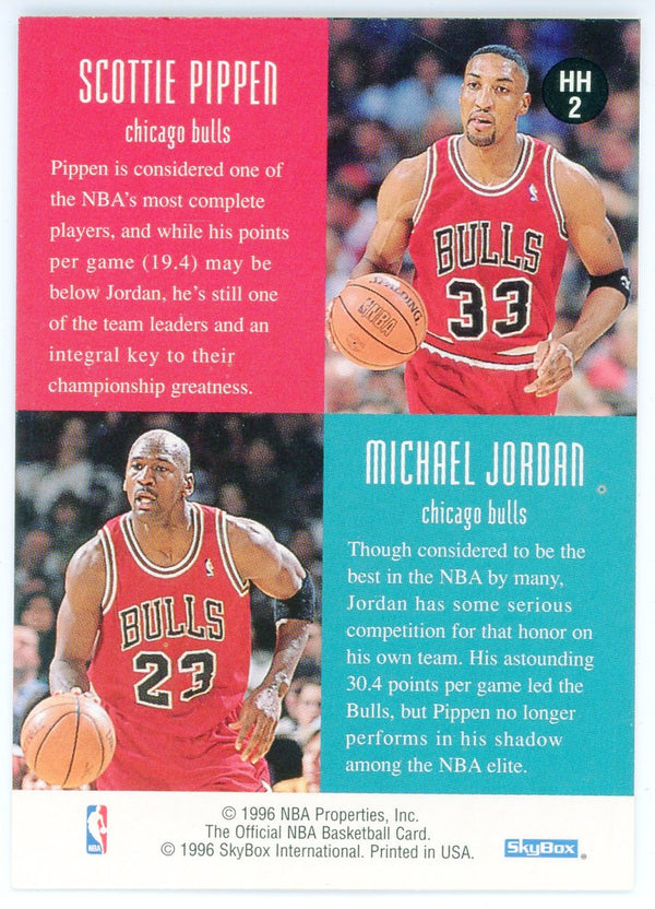 Michael Jordan & Scottie Pippen 1996 NBA Hoops Head 2 Head Card #HH2