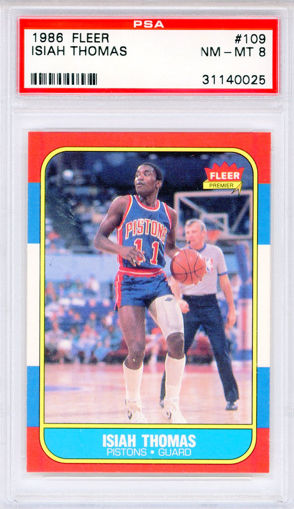 Isiah Thomas 1986 Fleer Card #109 (PSA NM-MT 8)