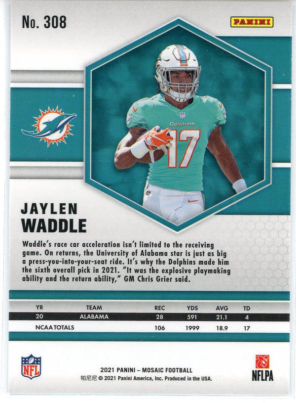 Jaylen Waddle 2021 Panini Mosaic Rookie Card #308