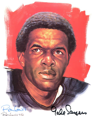 Gale Sayers Autographed Ron Lewis 8x10 Art Print (JSA)