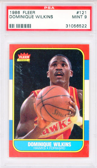 Dominque Wilkins 1986 Fleer Card #121 (PSA Mint 9)