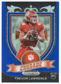 Trevor Lawrence 2021 Panini Prizm Draft Picks Crusade Blue Prizm Rookie Card #161