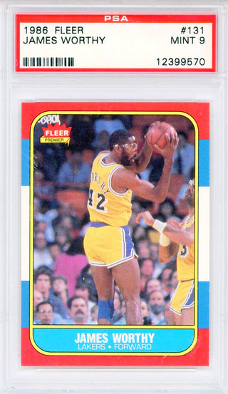 James Worthy 1986 Fleer Card #131 (PSA Mint 9)