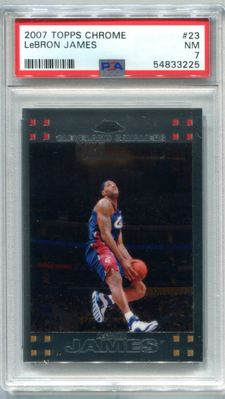 LeBron James 2007 Topps Chrome #23 PSA NM 7