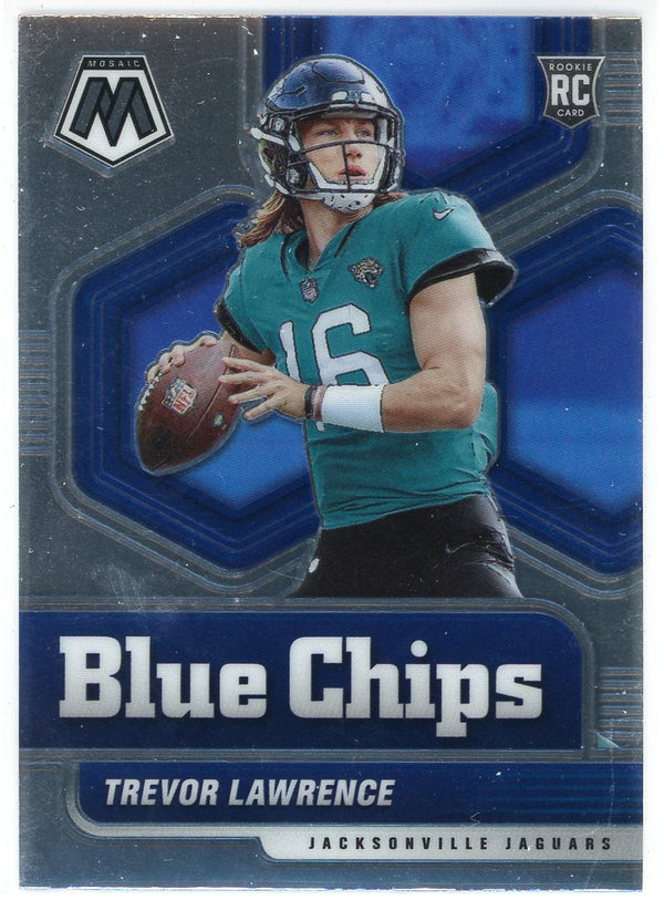 Trevor Lawrence 2021 Panini Mosaic Blue Chips Rookie Card #1