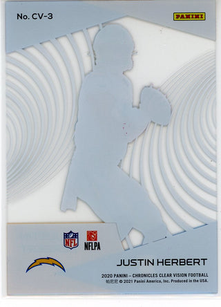 Justin Herbert 2020 Panini Chronicles Clear Vision Rookie Card #CV-3