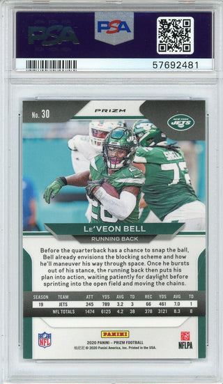 Le'Veon Bell 2020 Panini Prizm Light Blue Prizm Card #30 (PSA)