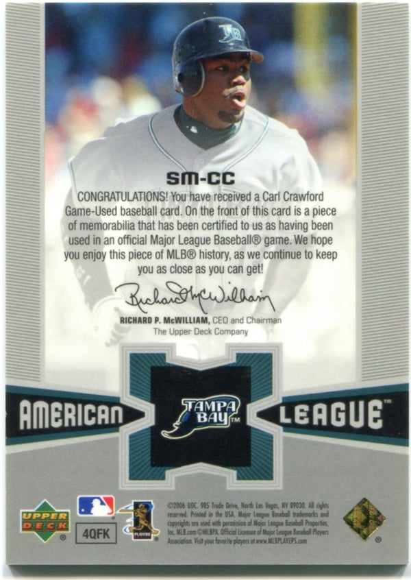 Carl Crawford Upper Deck Special Materials Fix Jersey Card