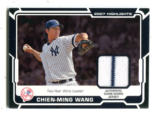 Chien-Ming Wang 2008 Topps Game Worn Jersey Relic Card #HRCMW