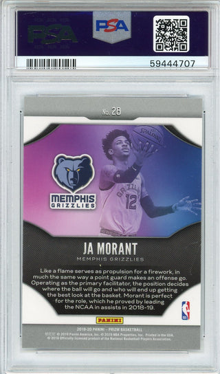 Ja Morant 2019 Panini Prizm Fireworks Rookie Card #28 (PSA)