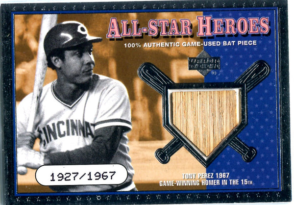 Tony Perez 2001 Upper Deck Game-Used Bat Card #1927/1967