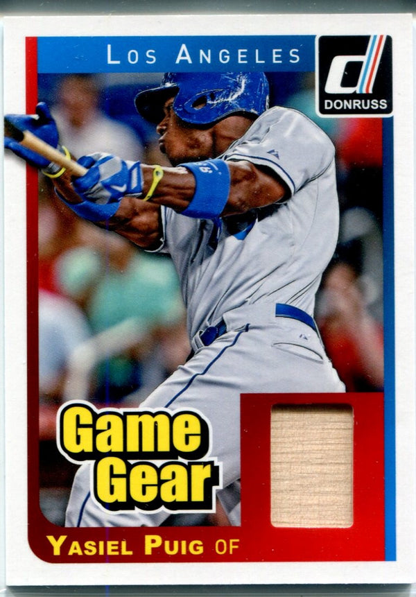 Yasiel Puig 2014 Donruss Game-Used Bat Unsigned Card