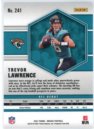 Trevor Lawrence 2021 Panini Mosaic NFL Debut Rookie Card #241