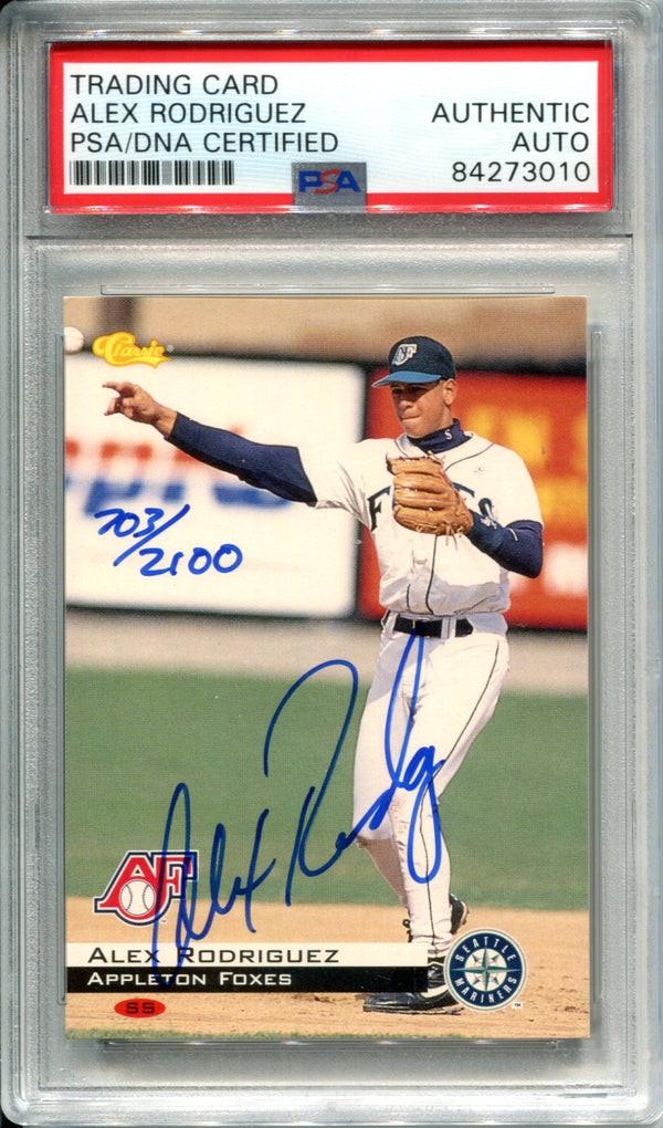 Alex Rodriguez Autographed 1994 Classic Rookie Card (PSA)