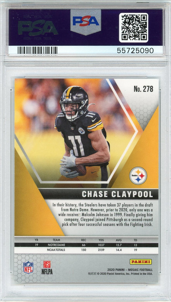 Chase Claypool 2020 Panini Mosaic Rookie Card #278 (PSA)