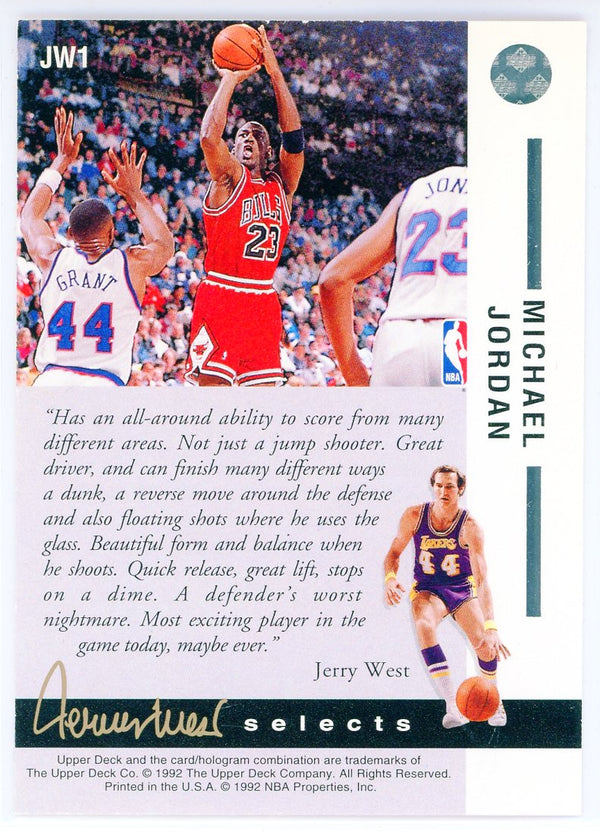 Michael Jordan 1993 Upper Deck Jerry West Selects Card #JW1