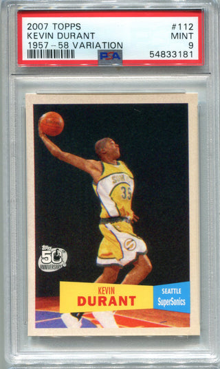 Kevin Durant 2007-08 Topps 1957-58 Variation #112 PSA MT 9 RC