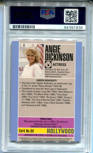 Angie Dickinson Autographed Hollywood Card #68 ( PSA Authentic)