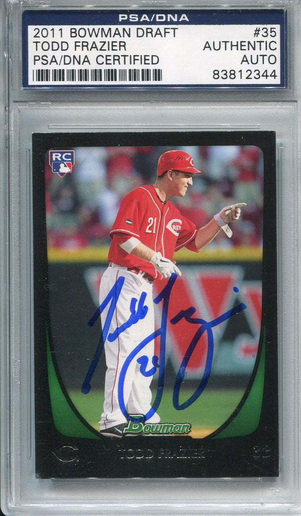 Todd Frazier Autographed 2011 Bowman Draft Rookie Card (PSA)