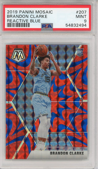 Brandon Clarke 2019 Panini Mosaic Reactive Blue Prizm Card #207 (PSA)