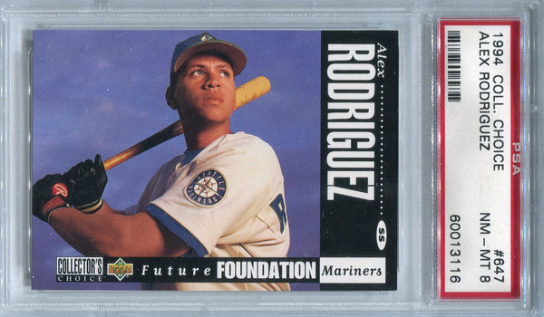 Alex Rodriguez 1994 Upper Deck Collector's Choice Rookie Card (PSA 8)