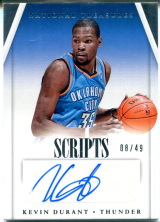 Kevin Durant Autographed 2013-14 Panini National Treasures Scripts Card #SC-KD